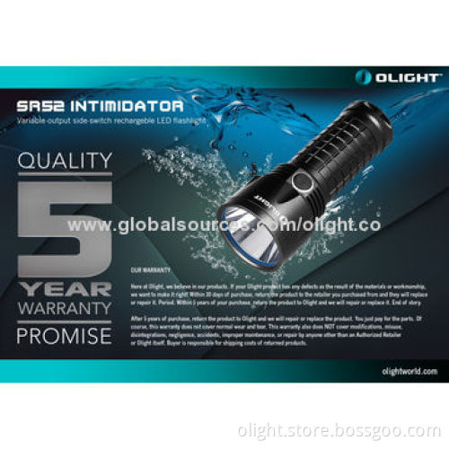 Rechargeable Flashlight, SR52, Easy to Operate Switch, Micro USB Port on Side, 1,200lm Luminous Flux